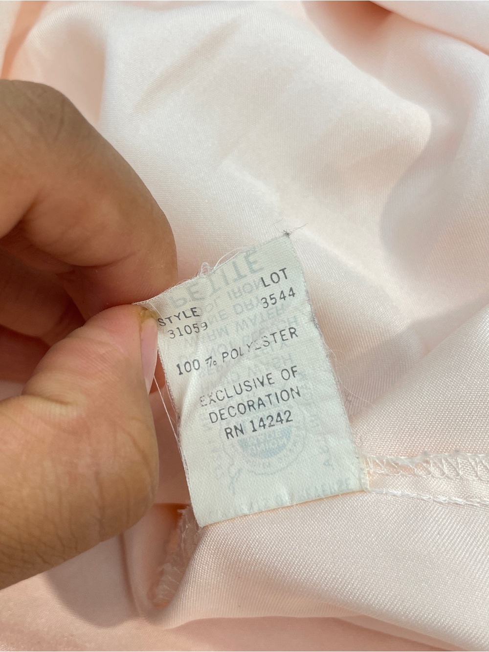 Vintage Christian Dior Polyester Cotton Lace Trim Long Nightgown, Size L - Picture 8 of 12